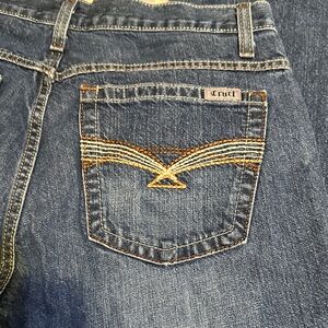Cruel Girl Blue Boot Cut Jeans with Embroidered Pocket